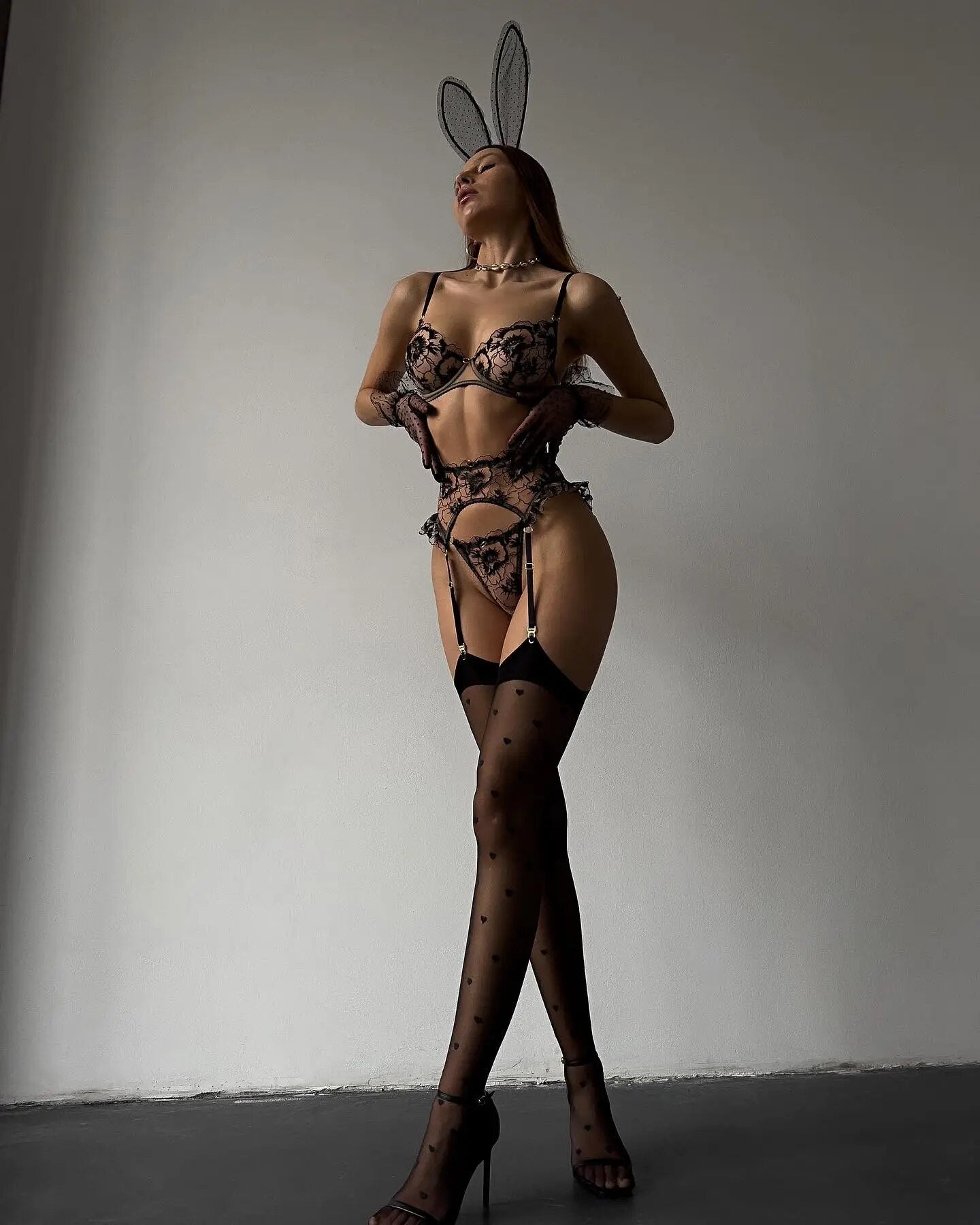 Lingerie Set Sexy Pamela Set Com Cinta Liga